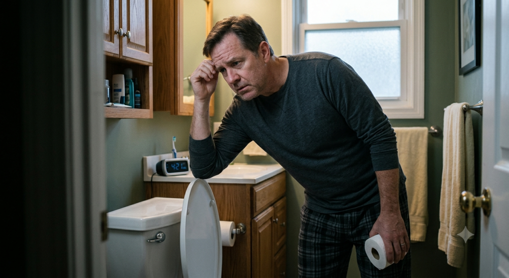 Why Am I Peeing So Much All of a Sudden? Person experiencing frequent bathroom trips due to possible urinary or medical conditions.