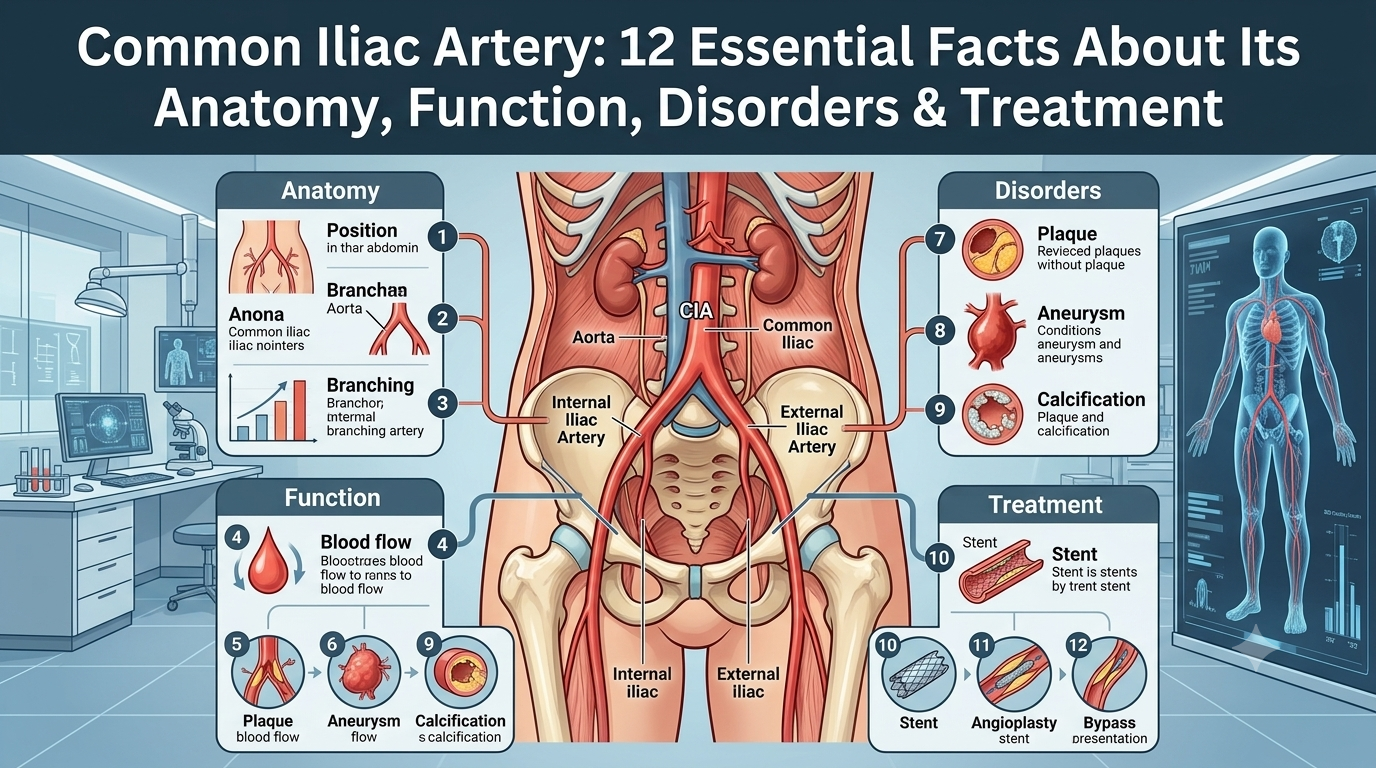 Common Iliac Artery: 12 Essential Facts About Its Anatomy, Function, Disorders & Treatment